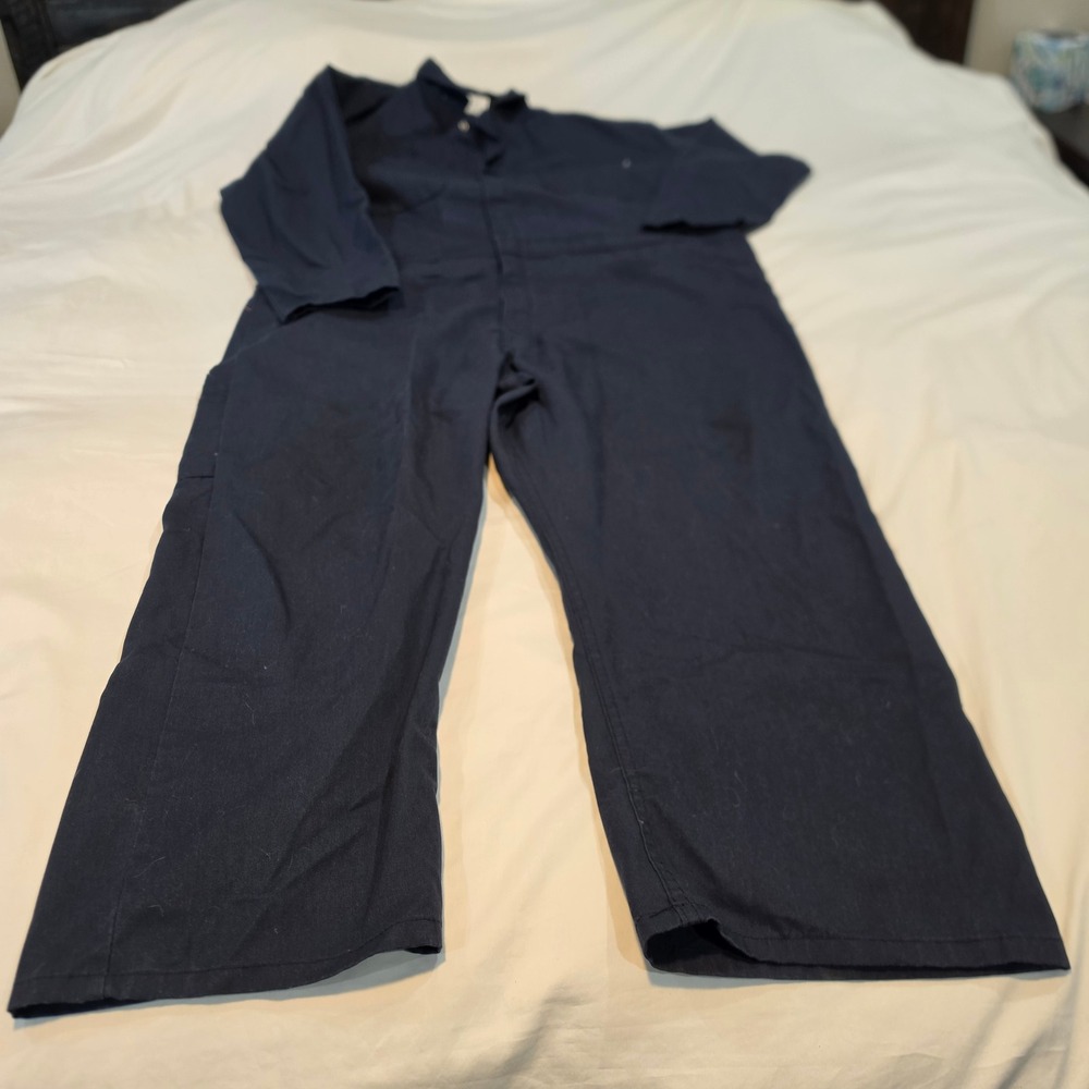 Liberty Coveralls Mens 2XL Short Navy Blue Excellent Long Sleeve Utility Suit